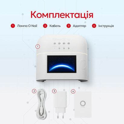 Лампа для манікюру ONAIL AI Lamp з штучним інтелектом UV/LED, 109 LED діодів, біла