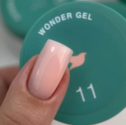 Гель для нарощування нігтів однофазний SILLER Professional Wonder Gel One Phase №011 Світлий персиково-рожевий, 30 мл 