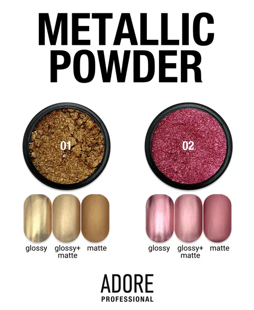 Металева хромована втирка, 0,5 г №02 Metallic Powder ADORE