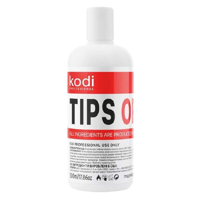 Рідина для зняття гель-лаку та акрилу, 500 мл Tips Оff  KODI Professional 