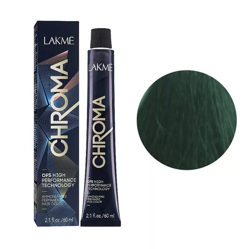 0/10 Зелений MIX Крем-фарба для волосся перманентна без аміаку, 60мл Ammonia Free Permanent color CHROMA LAKME