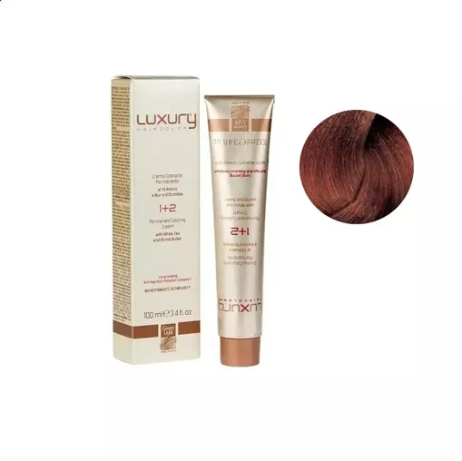 7/4 Середній блондин мідний Крем-фарба для волосся з білим чаєм та екстрактом орхідеї, 100 мл LUXURY Haircolor GREEN LIGHT