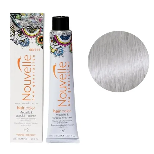 90/111 Deep Ash Booster Фарба для волосся перманентна, 100мл Permanent Hair Color Nouvelle