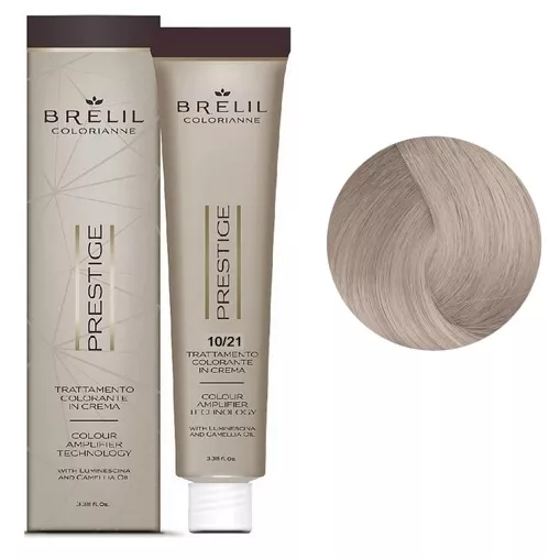 10/21 Крем-фарба для волосся перманентна з низьким вмістом аміаку, 100мл  Colorianne Prestige BRELIL Professional
