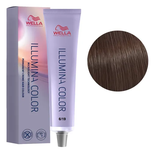 6/19 темний блондин попелястий сандре Стійка крем-фарба для волосся, 60 мл ILLUMINA COLOR Wella Professionals