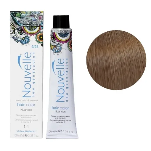 9/93 дуже світлий пісочно-золотистий блондин Фарба для волосся перманентна, 100мл Permanent Hair Color Nouvelle