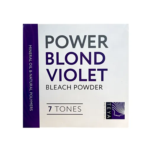 Пудра для знебарвлення волосся фіолетова (7 levels), 500 мл POWER BLOND VIOLET Bleach Powder TEYA Professional