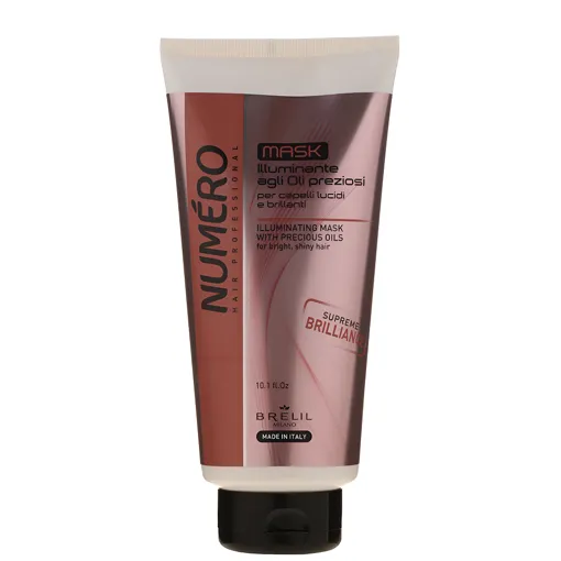 Маска для надання волоссю блиску з цінними маслами, 300 мл Illuminating Mask with Precious Oils Illuminating Numero BRELIL Professional
