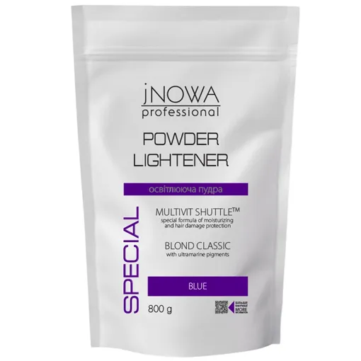 Освітлювальна пудра з антижовтим ефектом БЛАКИТНА (6 levels), 800 г Blue BLOND CLASSIC Powder Lightener jNOWA Professional