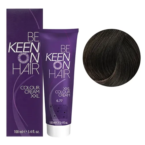 6/77 темний блондин каштановий інтенсивний Стійка крем-фарба для волосся, 100 мл Colour Cream XXL KEEN