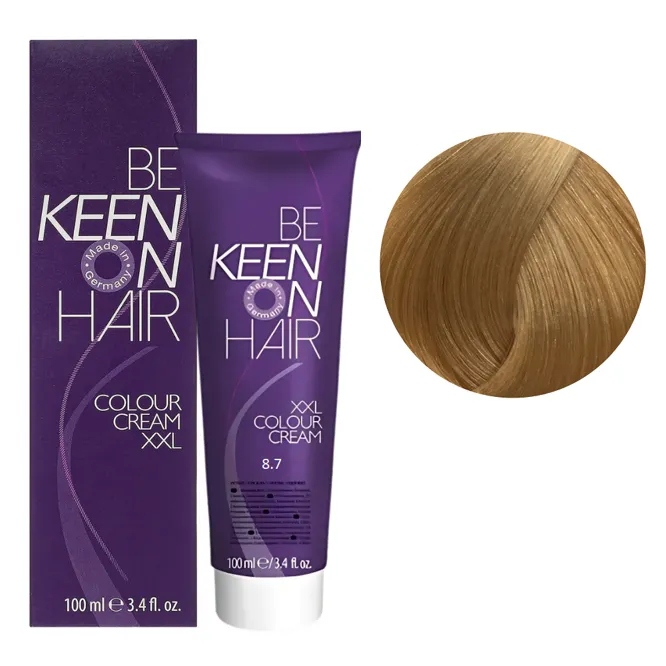 8/7 світлий блондин каштановий Стійка крем-фарба для волосся, 100 мл Colour Cream XXL KEEN