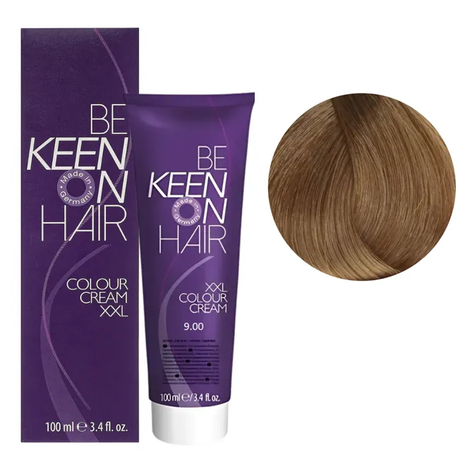 9/00 дуже світлий блондин натуральний інтенсивний Стійка крем-фарба для волосся, 100 мл Colour Cream XXL KEEN
