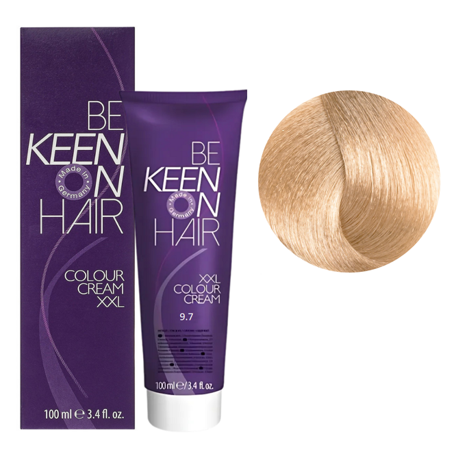 9/7 дуже світлий блондин каштановий Стійка крем-фарба для волосся, 100 мл Colour Cream XXL KEEN