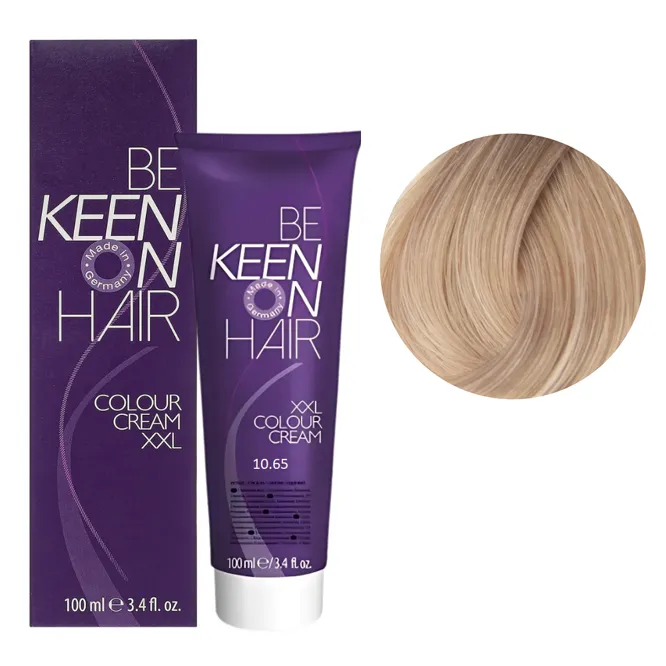 10/65 ультрасвітлий блондин фіолетово-червоний Стійка крем-фарба для волосся, 100 мл Colour Cream XXL KEEN