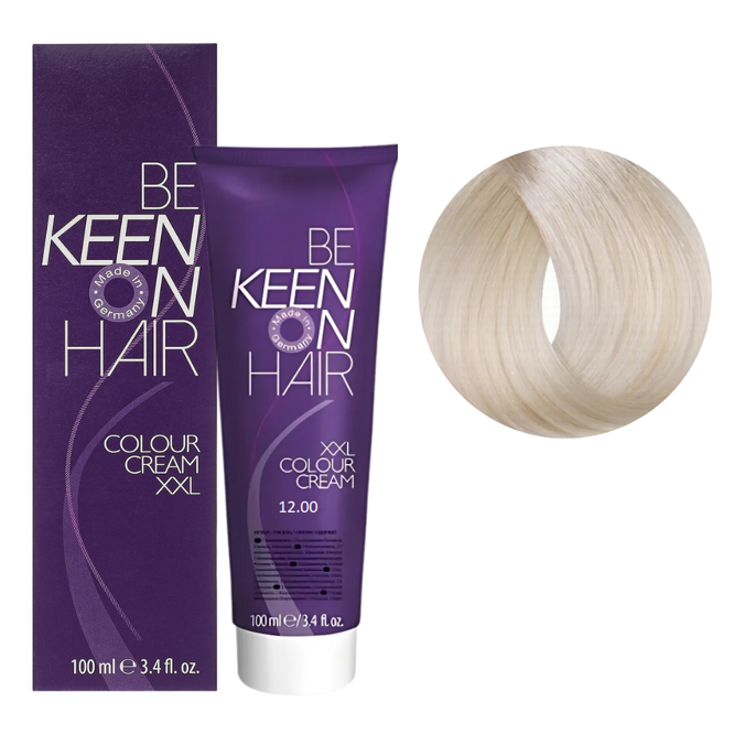 12/00 спеціальний блондин Стійка крем-фарба для волосся, 100 мл Colour Cream XXL KEEN