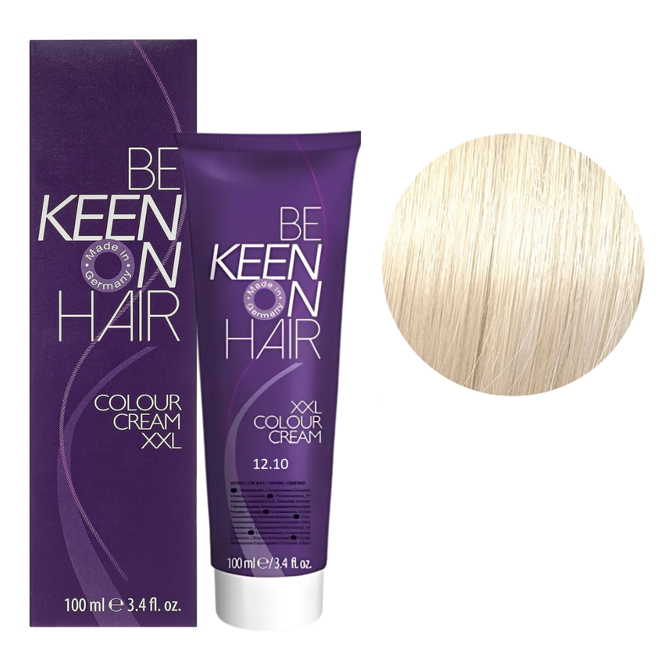 12/10 спеціальний блондин попелястий Стійка крем-фарба для волосся, 100 мл Colour Cream XXL KEEN