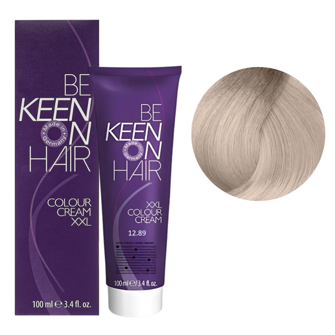 12/80 спеціальний блондин перлинний Стійка крем-фарба для волосся, 100 мл Colour Cream XXL KEEN