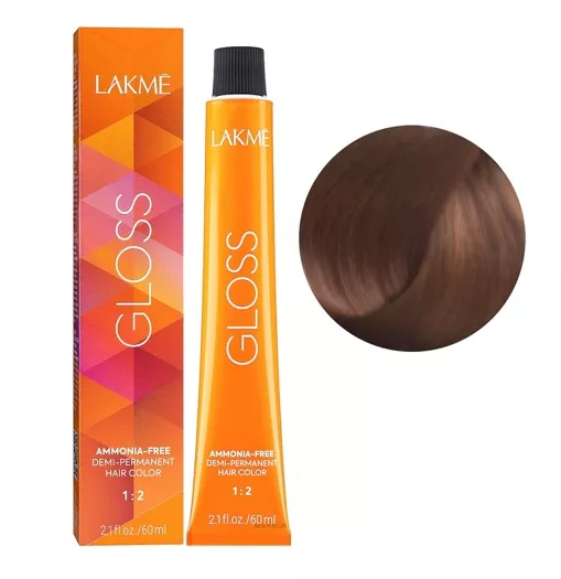 7/46 Середній блондин мідно-коричневий Фарба для тонування волосся без аміаку, 60мл Demi-permanent Hair Color GLOSS LAKME
