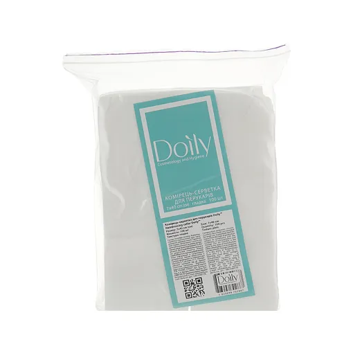 Комірець-серветка для перукарів 7*40 см зі спанлейсу (В ПАЧЦІ, ГЛАДКИЙ, білий колір), 100 шт Doily