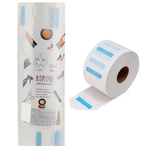 Комірець захисний для перукарів еластичний, паперовий, (100 шт/рул) Panni Mlada