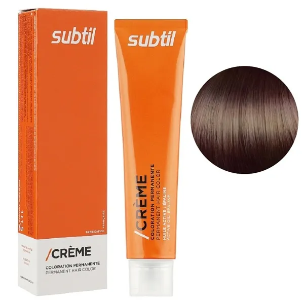 6/37 темний блонд золотисто-коричневий Стійка фарба 60 мл CREME Permanent Hair Color Subtil  