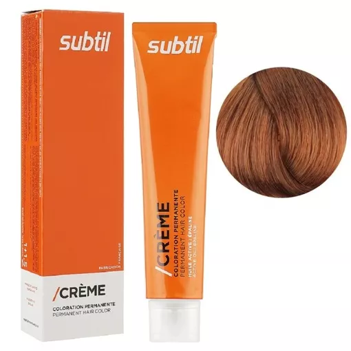 8/34 світлий блондин золотистий мідний Стійка фарба 60 мл CREME Permanent Hair Color Subtil  