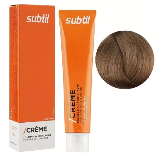 7/3 блондин золотистий Стійка фарба 60 мл CREME Permanent Hair Color Subtil  