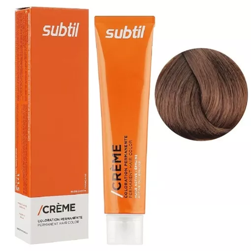 7/74 блондин каштановий мідний Стійка фарба 60 мл CREME Permanent Hair Color Subtil  
