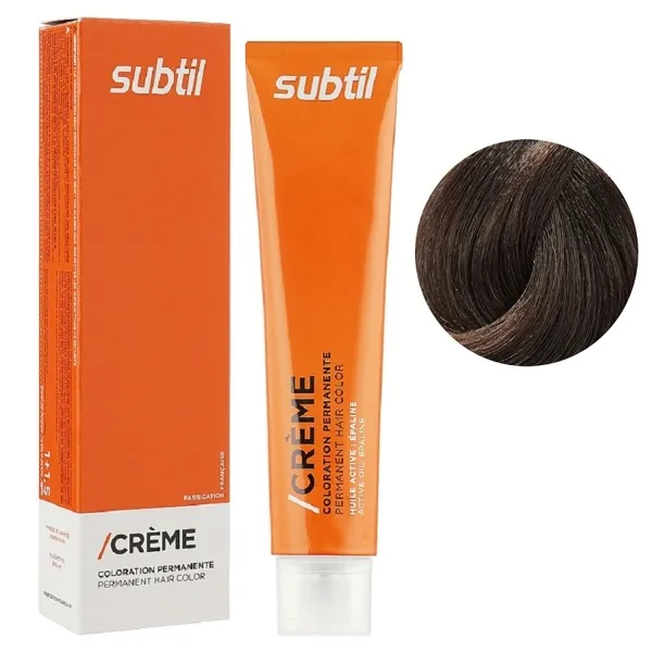 6/7 темний блондин каштановий Стійка фарба 60 мл CREME Permanent Hair Color Subtil  