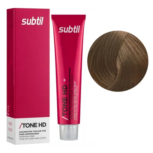 8 світло-русявий Безаміачна крем-фарба для тонування волосся на лужній основі, 60 мл TONE HD SUBTIL