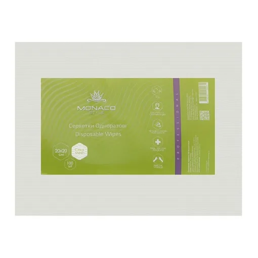 Серветки одноразові 20*20 см зі спанлейсу складені (СІТКА), 100 шт Monaco Style