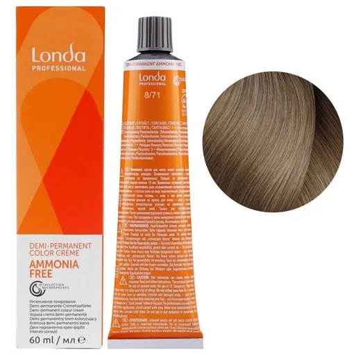 8/71 світлий блондин коричнево-попелястий Демі-перманентна фарба без аміаку, 60 мл Demi-Permanent Color Londa Professional