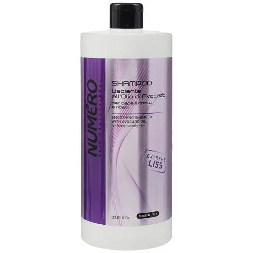 Шампунь розгладжувальний для волосся з олією авокадо, 1000 мл Smoothing Shampoo with Avocado oil Smoothings Numero BRELIL Professional