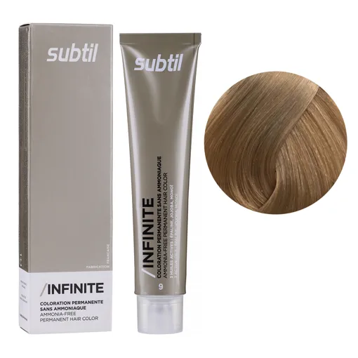 9 дуже світлий блондин Безаміачна стійка крем-фарба для волосся, 60 мл Permanent Hair Color INFINITE SUBTIL