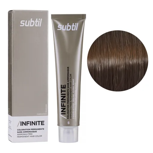 6 темний блондин Безаміачна стійка крем-фарба для волосся, 60 мл Permanent Hair Color INFINITE SUBTIL