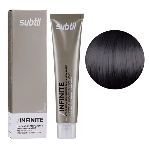 1 чорний Безаміачна стійка крем-фарба для волосся, 60 мл Permanent Hair Color INFINITE SUBTIL