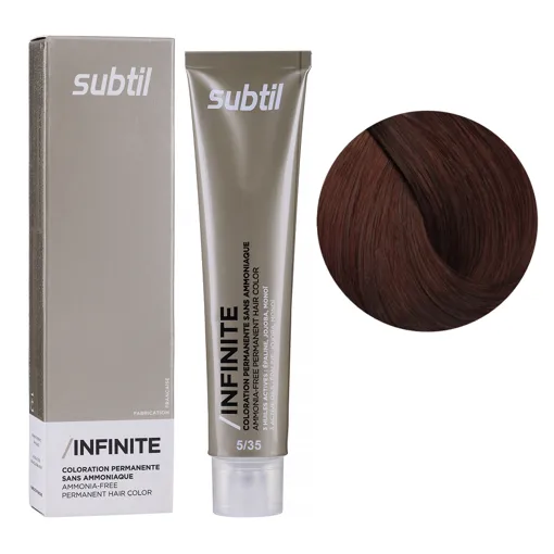 5/35 світлий шатен золотисто-махагоновий Безаміачна стійка крем-фарба для волосся, 60 мл Permanent Hair Color INFINITE SUBTIL