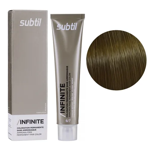 6/7 темний блондин коричневий Безаміачна стійка крем-фарба для волосся, 60 мл Permanent Hair Color INFINITE SUBTIL