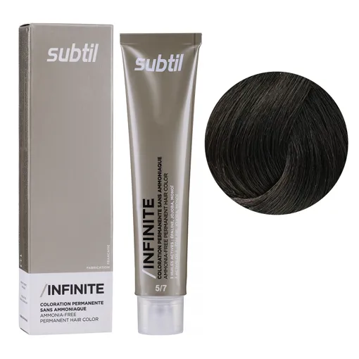 5/7 світлий шатен коричневий Безаміачна стійка крем-фарба для волосся, 60 мл Permanent Hair Color INFINITE SUBTIL