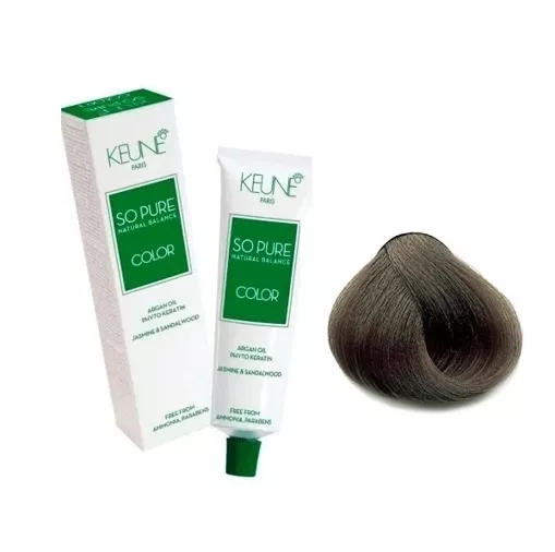 6/19 Темний блондин попелясто-матовий Фарба для волосся перманентна без аміаку, 60 мл SO PURE Color KEUNE