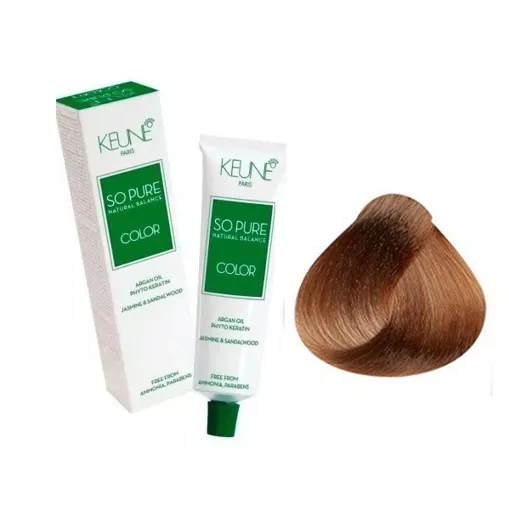 8/04 Світлий блондин мідний натуральний Фарба для волосся перманентна без аміаку, 60 мл SO PURE Color KEUNE