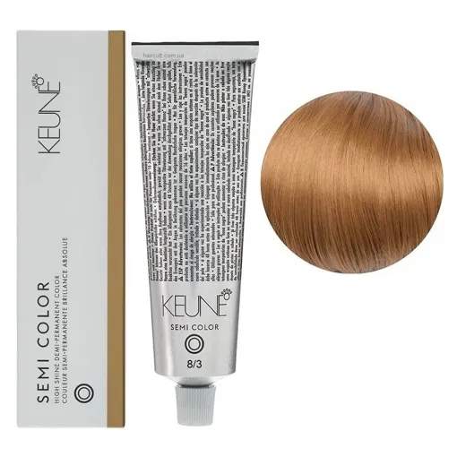8/3 Світлий блондин золотистий Фарба для тонування волосся без аміаку,  60 мл Demi-Permanent Color SЕМІ COLOR KEUNE