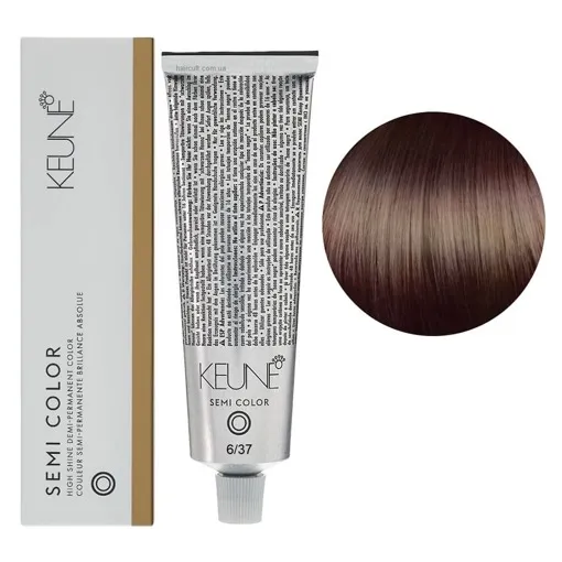 6/37 Темний блондин золотисто-фіолетовий  Фарба для тонування волосся без аміаку,  60 мл Demi-Permanent Color SЕМІ COLOR KEUNE