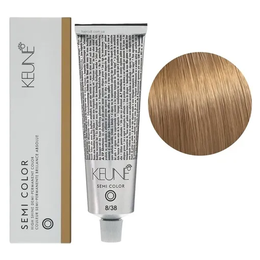 8/38 Світлий блондин золотисто-мока Фарба для тонування волосся без аміаку,  60 мл Demi-Permanent Color SЕМІ COLOR KEUNE