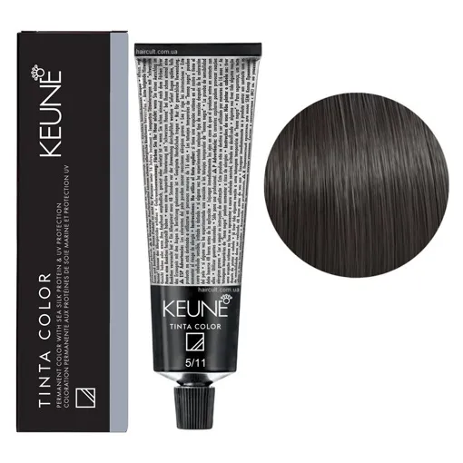 5/11 Світло-коричневий попелястий інтенсивний Фарба перманентна для волосся,  60 мл Permanent Color TINTA COLOR KEUNE