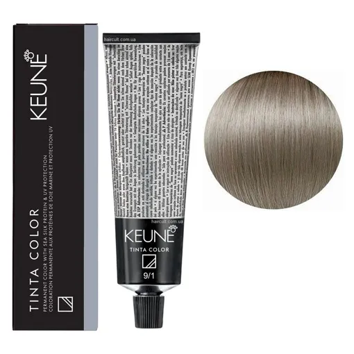 9/1 Дуже світлий блондин попелястий Фарба перманентна для волосся,  60 мл Permanent Color TINTA COLOR KEUNE