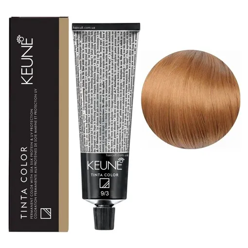 9/3 Дуже світлий блондин золотистий Фарба перманентна для волосся,  60 мл Permanent Color TINTA COLOR KEUNE