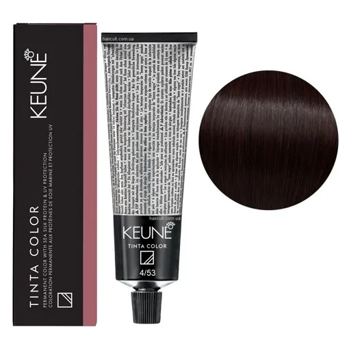 4/53 Середньо-коричневий махагоновий-золотисто Фарба перманентна для волосся,  60 мл Permanent Color TINTA COLOR KEUNE