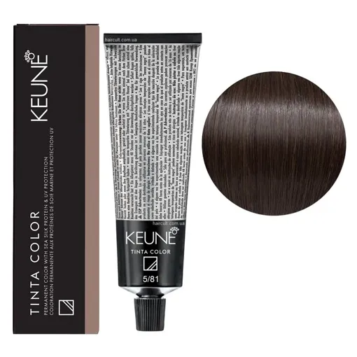 5/81 Світло-коричневий мокко-попелястий Фарба перманентна для волосся,  60 мл Permanent Color TINTA COLOR KEUNE