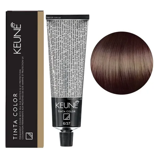 6/37 Темний блондин золотисто-фіолетовий Фарба перманентна для волосся,  60 мл Permanent Color TINTA COLOR KEUNE